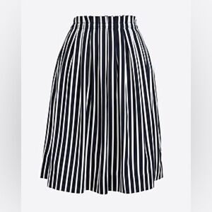 J. Crew Striped Pleated Midi Skirt Size 2